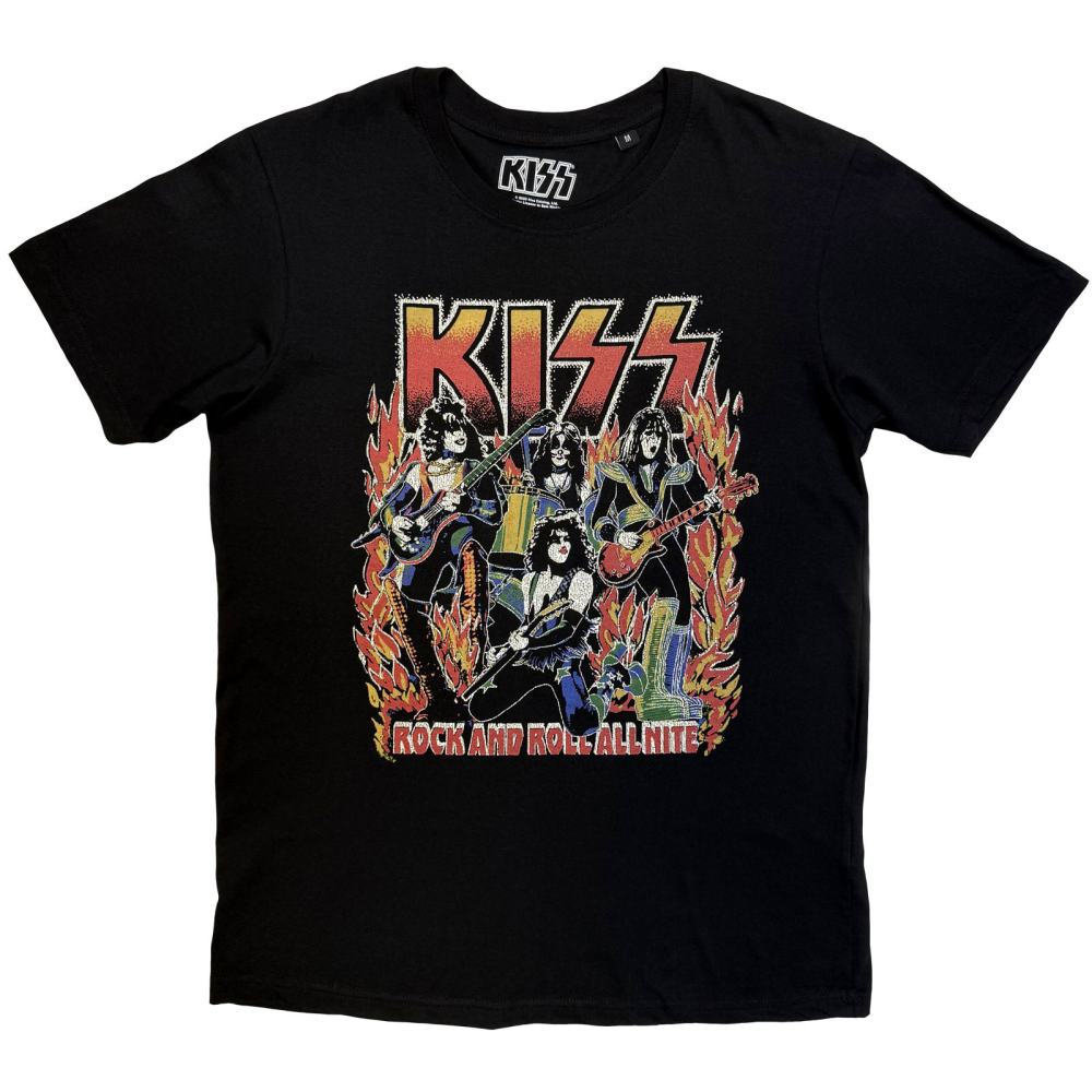 Kiss - Rock And Roll All Nite Mens Tshirt - Black
